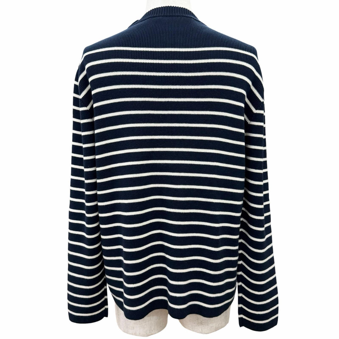 Excellent VALENTINO knit Logo Button Border Pattern Long Sleeve L 6V3KC33MAR6