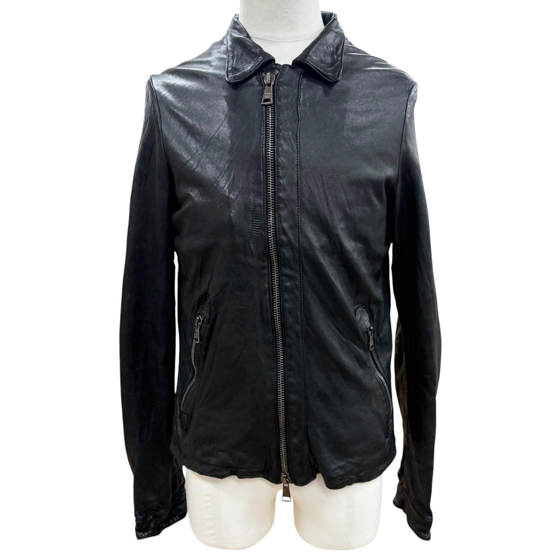 Great GIORGIO BRATO Leather jacket black Sheep leather mens 48 GU18F5655V