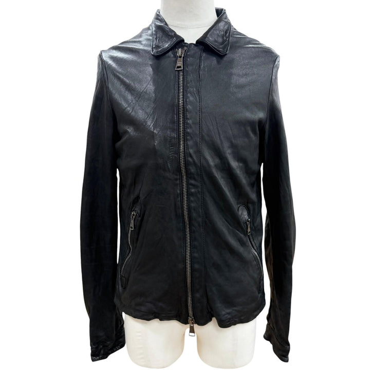 Great GIORGIO BRATO Leather jacket black Sheep leather mens 48 GU18F5655V