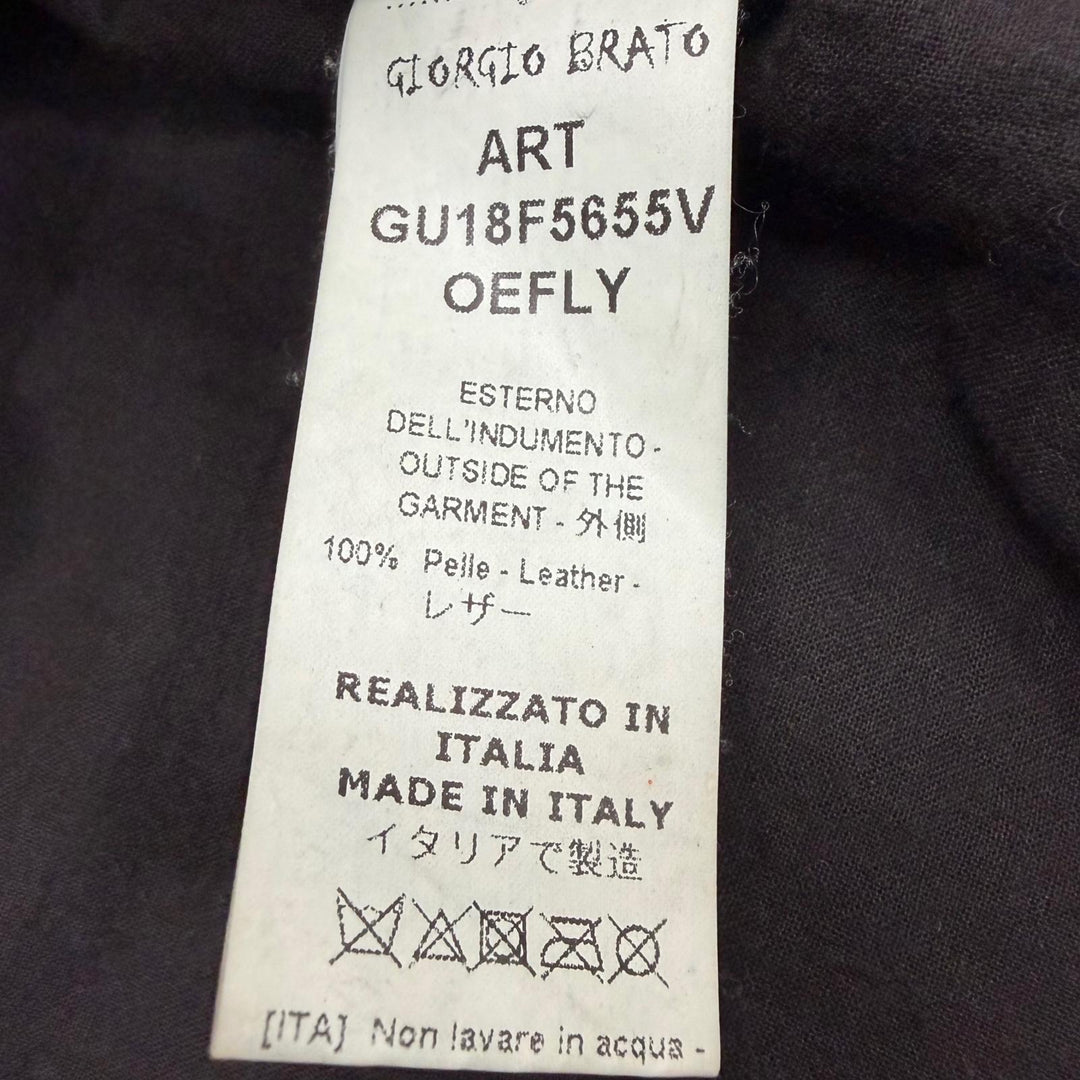 Great GIORGIO BRATO Leather jacket black Sheep leather mens 48 GU18F5655V