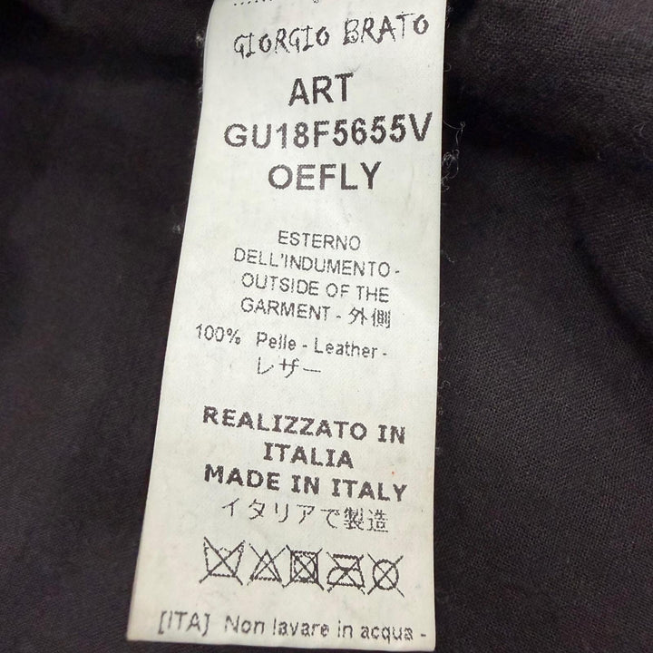 Great GIORGIO BRATO Leather jacket black Sheep leather mens 48 GU18F5655V
