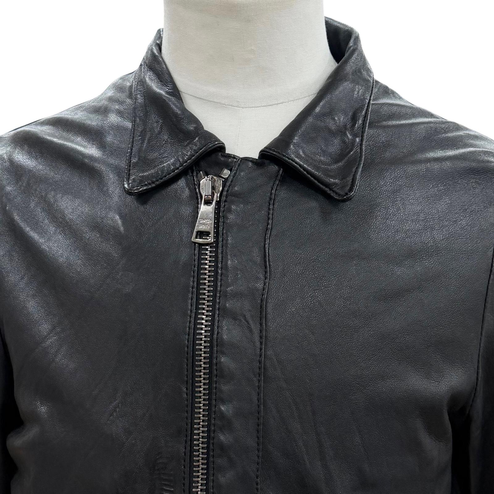 Great GIORGIO BRATO Leather jacket black Sheep leather mens 48