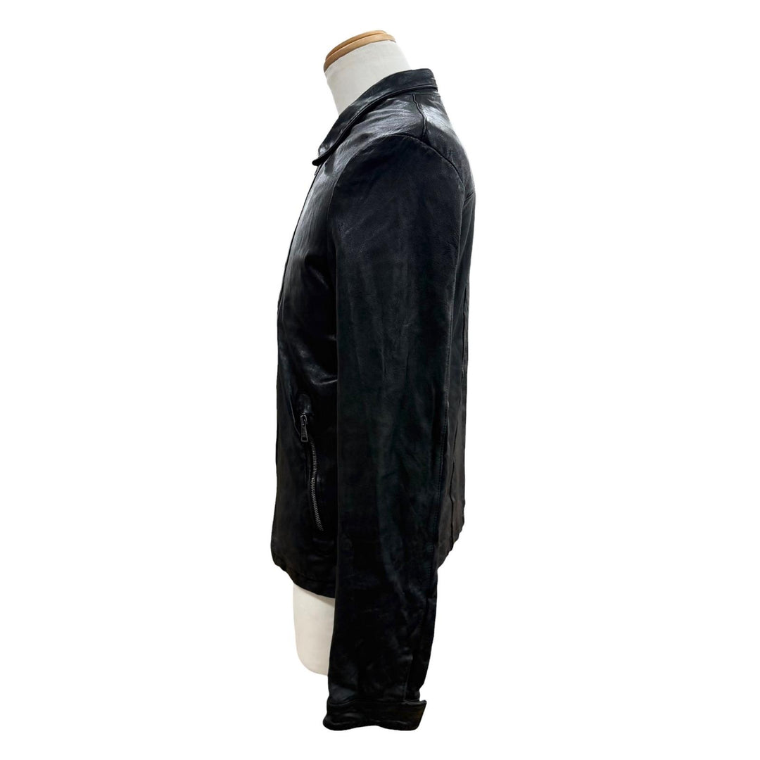 Great GIORGIO BRATO Leather jacket black Sheep leather mens 48 GU18F5655V