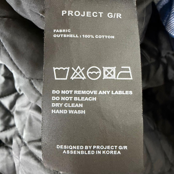 Great PROJECT GR Jacket Check Pattern Flannel Padded blue cotton mens 1