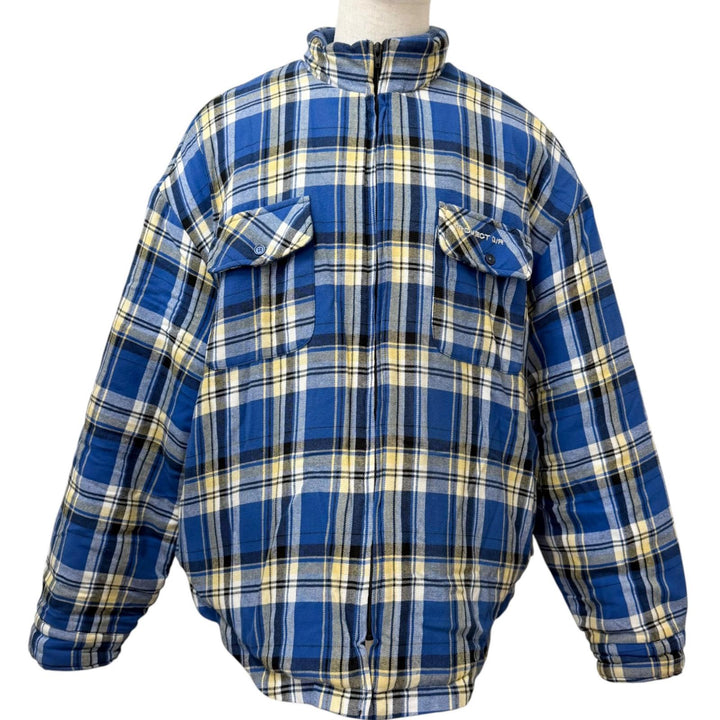 Great PROJECT GR Jacket Check Pattern Flannel Padded blue cotton mens 1