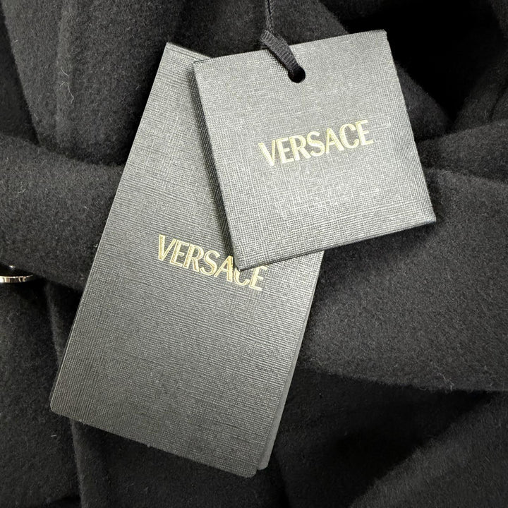 Pristine VERSACE coat Medusa Button black wool Women 36 1023041
