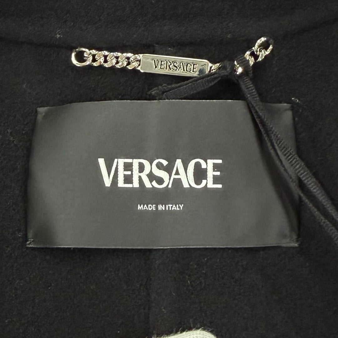 Pristine VERSACE coat Medusa Button black wool Women 36 1023041