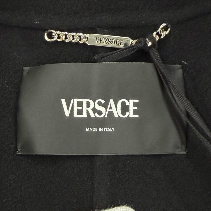 Pristine VERSACE coat Medusa Button black wool Women 36 1023041