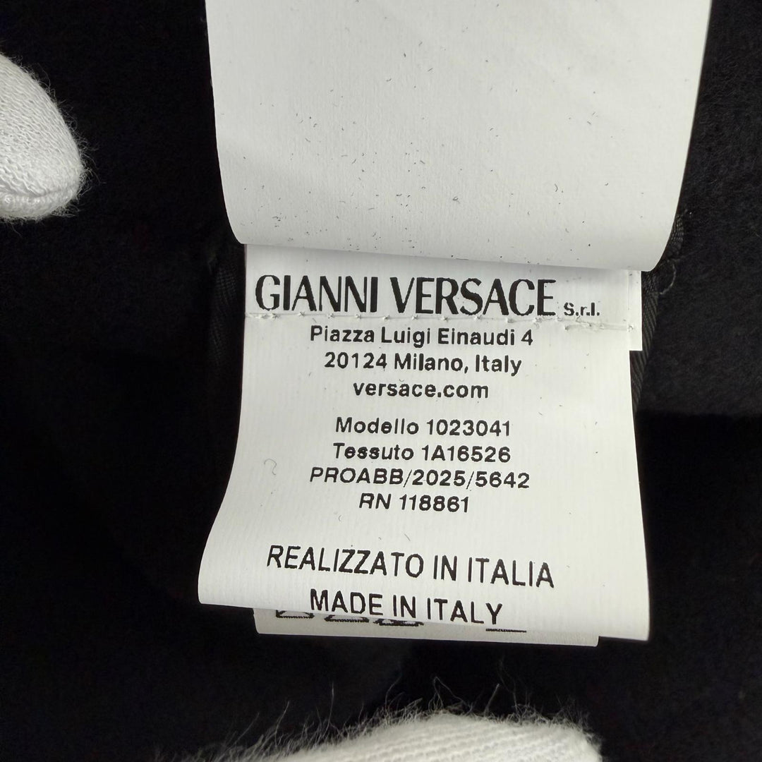 Pristine VERSACE coat Medusa Button black wool Women 36 1023041