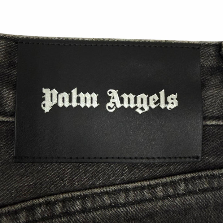 Discounted Great PALM ANGELS Denim pants Logo print gray cotton mens 29