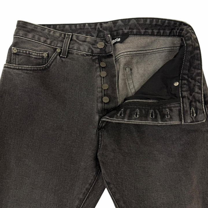Discounted Great PALM ANGELS Denim pants Logo print gray cotton mens 29