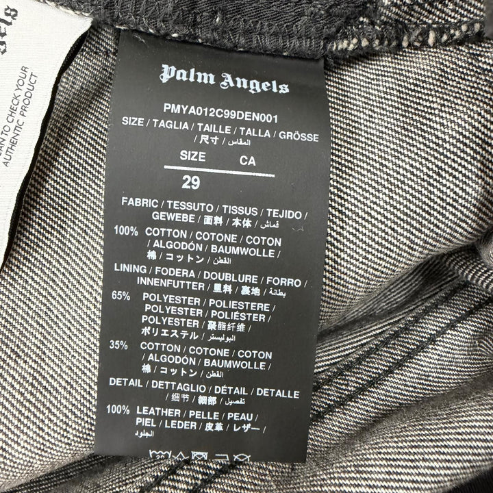 Discounted Great PALM ANGELS Denim pants Logo print gray cotton mens 29