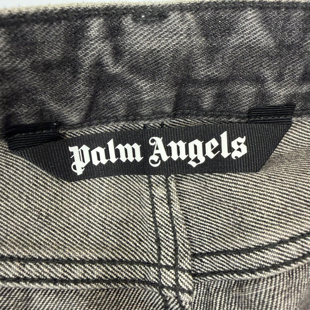 Discounted Great PALM ANGELS Denim pants Logo print gray cotton mens 29