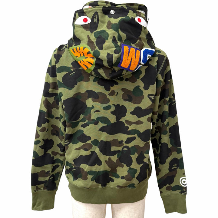 Discounted Great A BATHING APE hoodie SHARK HOODIE Camouflage Double Shark khaki