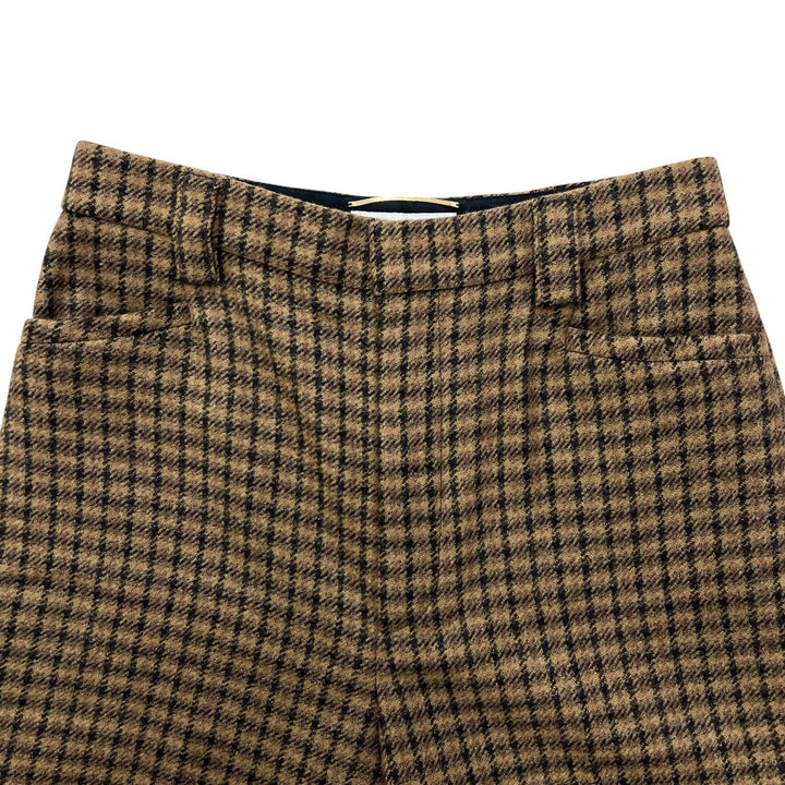 Excellent SAINT LAURENT PARIS Pants check half Brown wool Women IT 36 661318