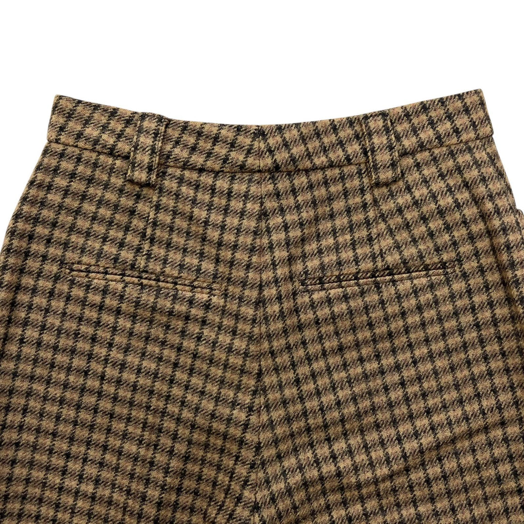 Excellent SAINT LAURENT PARIS Pants check half Brown wool Women IT 36 661318