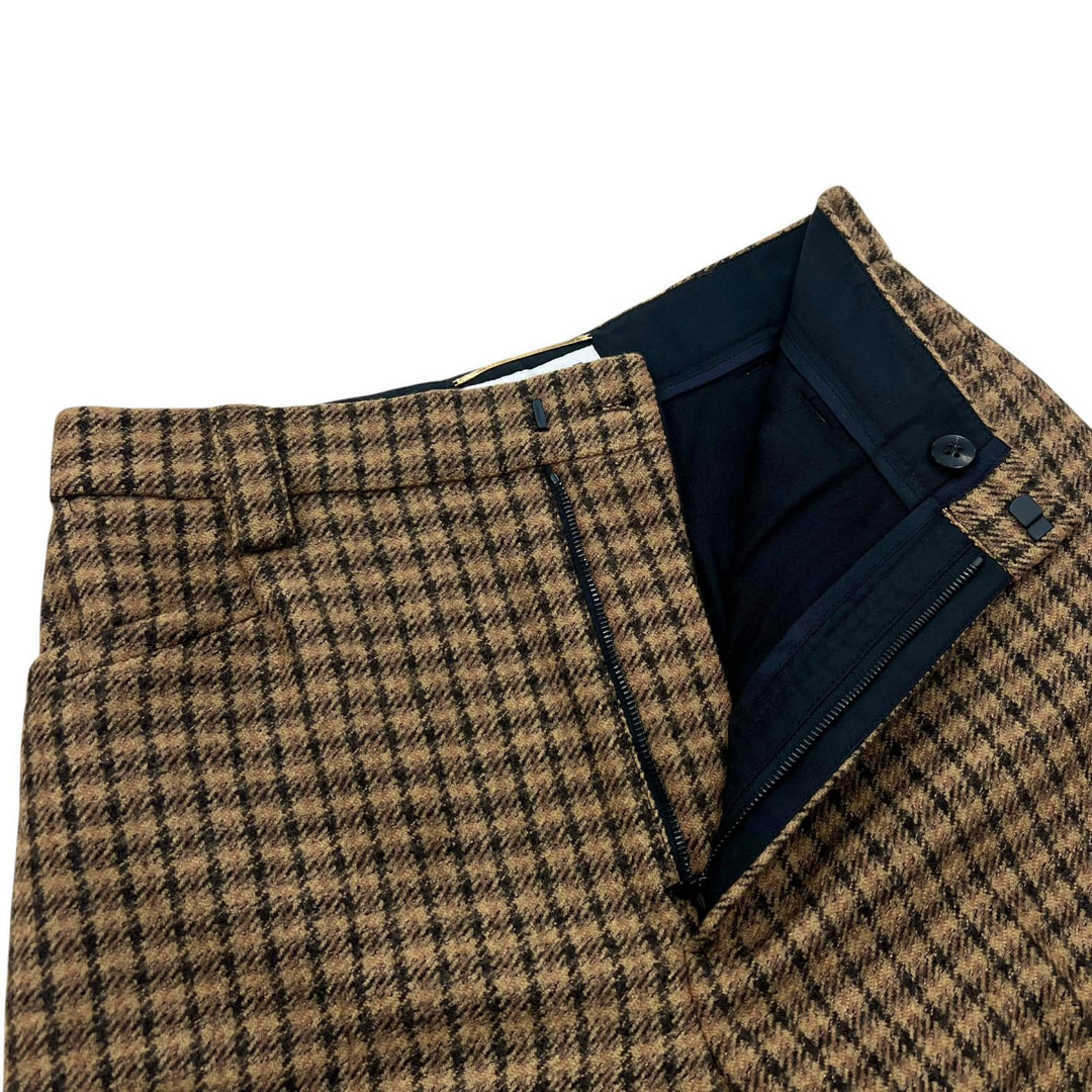 Excellent SAINT LAURENT PARIS Pants check half Brown wool Women IT 36 661318