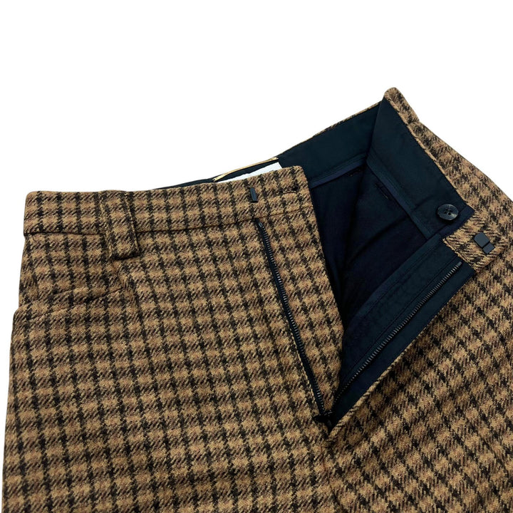 Excellent SAINT LAURENT PARIS Pants check half Brown wool Women IT 36 661318