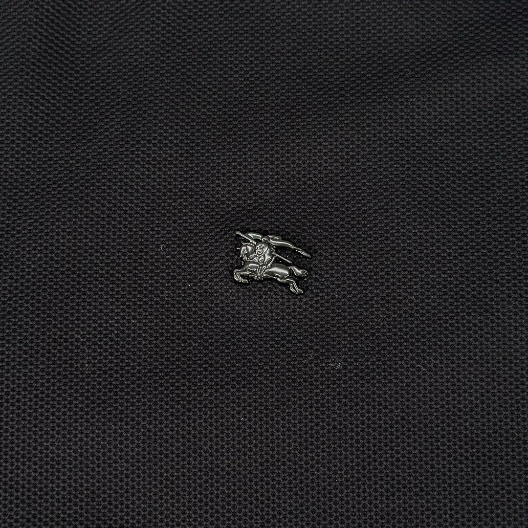 Great BURBERRY Short sleeve polo shirt Knight on horseback logo
