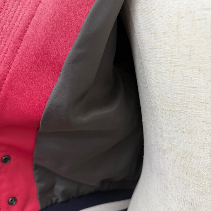 Great LANVIN Bomber jacket Luca Ossendriver Ruby red Lamb leather mens 48