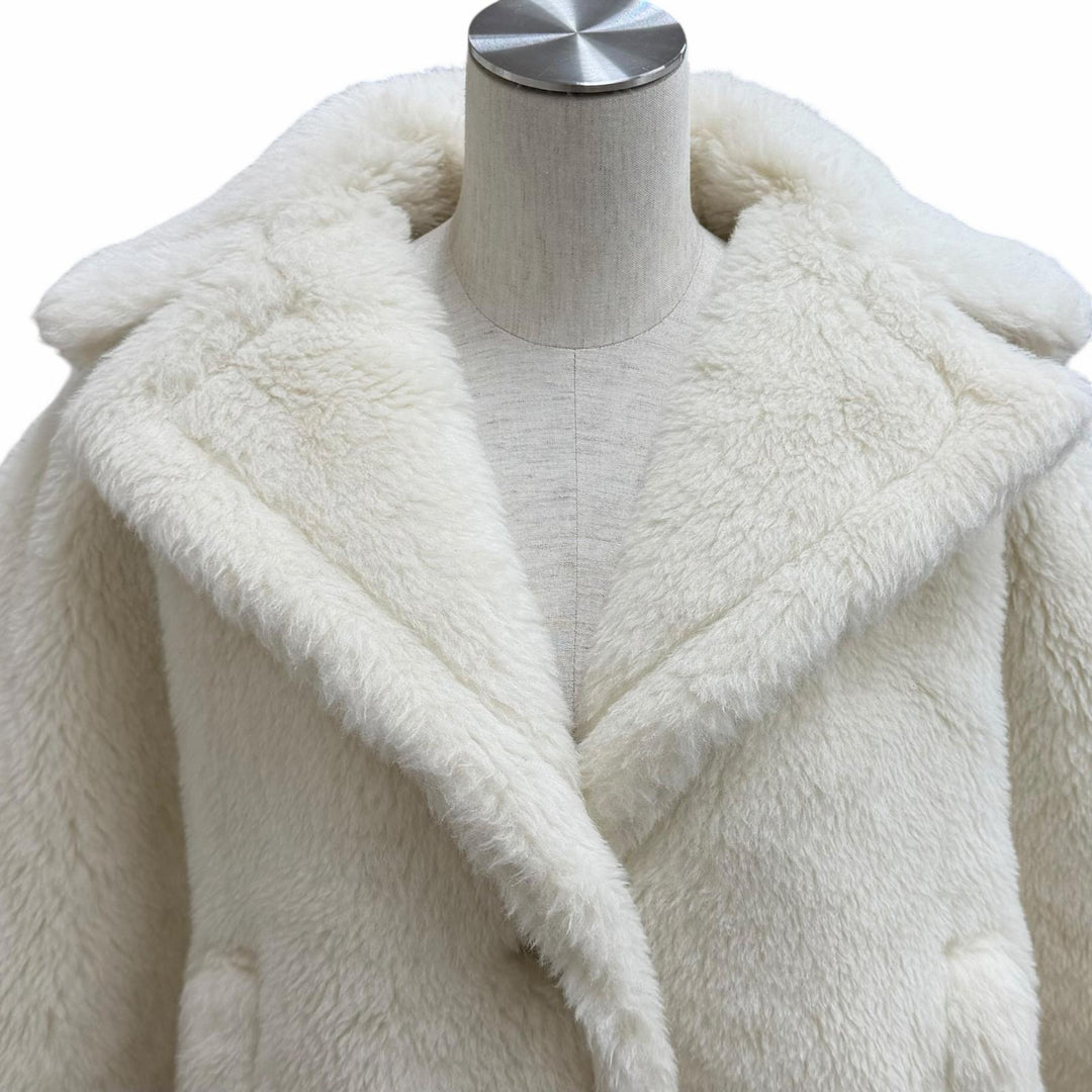 Excellent Max Mara poncho Teddy bear Cape white alpaca Women 24147311416