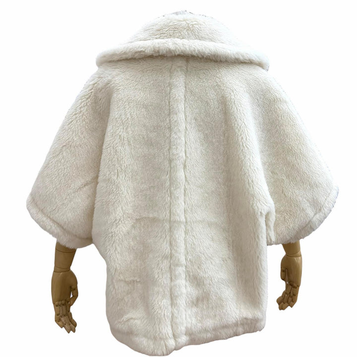 Excellent Max Mara poncho Teddy bear Cape white alpaca Women 24147311416