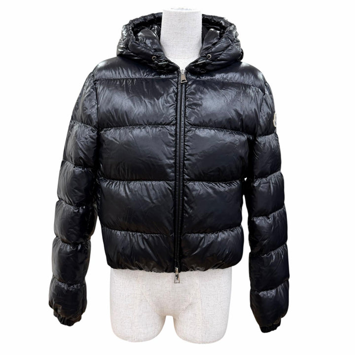 Great MONCLER Down jacket BAYARD Logo patch and hood ZIP UP black Women 0