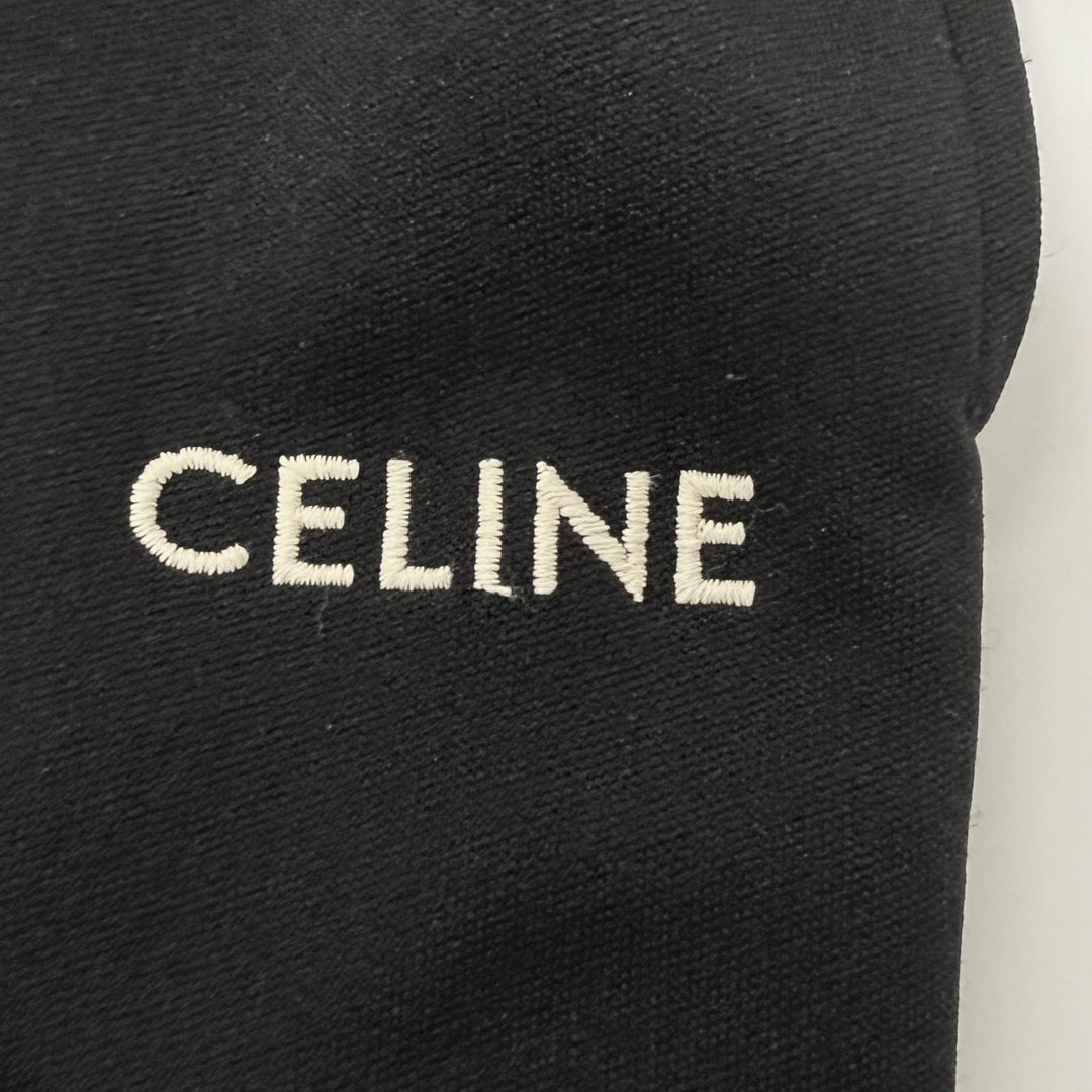 Great CELINE Pants Logo embroidery double-faced side stripe track jacket black