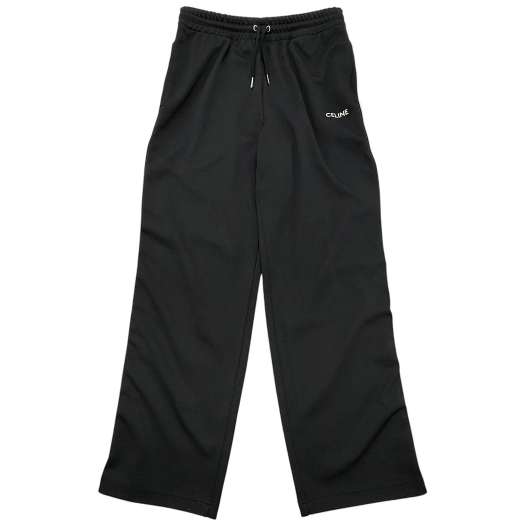 Great CELINE Pants Logo embroidery double-faced side stripe track jacket black