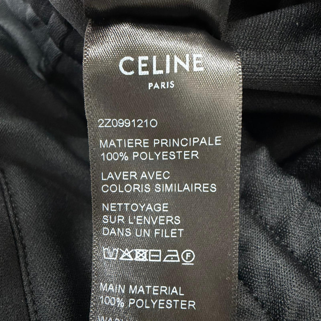 Great CELINE Pants Logo embroidery double-faced side stripe track jacket black