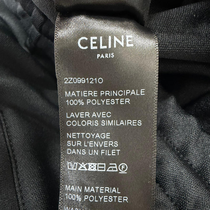 Great CELINE Pants Logo embroidery double-faced side stripe track jacket black