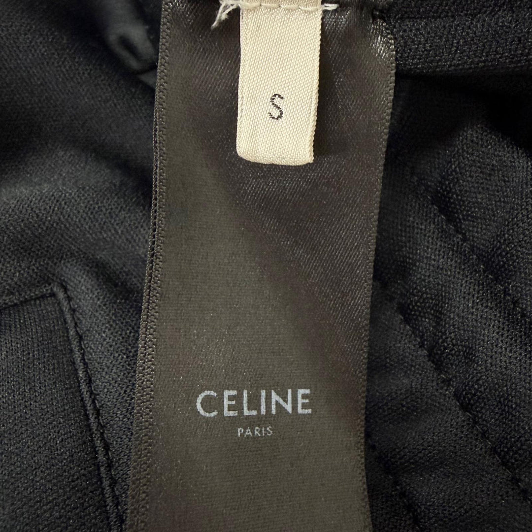 Great CELINE Pants Logo embroidery double-faced side stripe track jacket black
