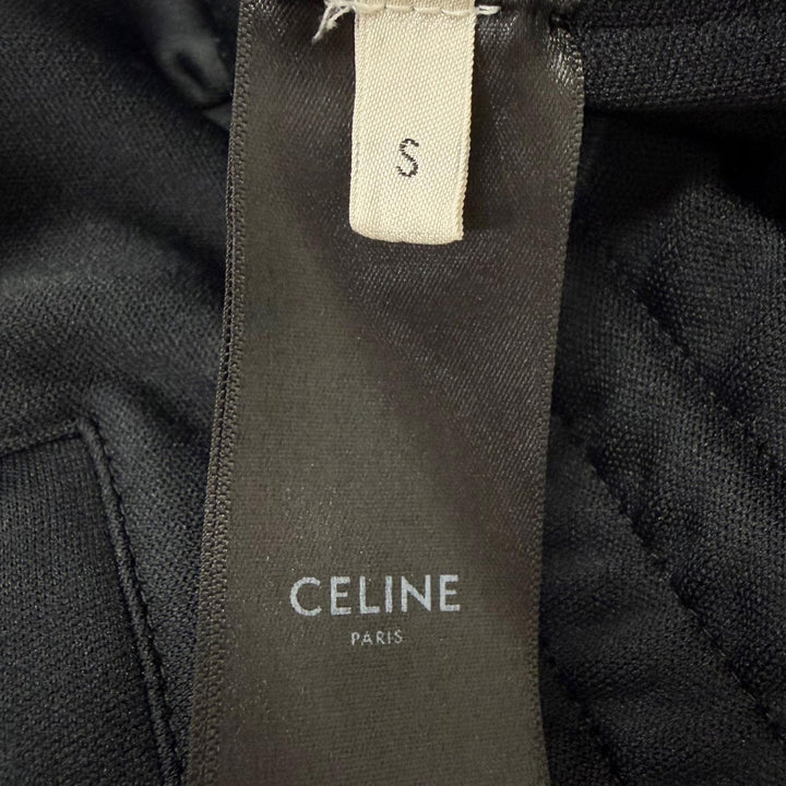 Great CELINE Pants Logo embroidery double-faced side stripe track jacket black