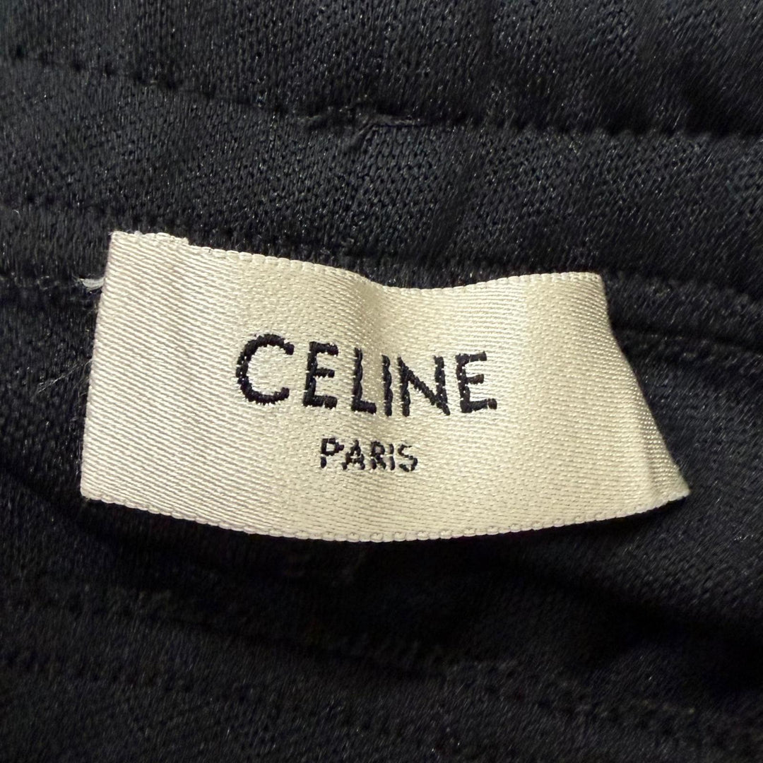 Great CELINE Pants Logo embroidery double-faced side stripe track jacket black