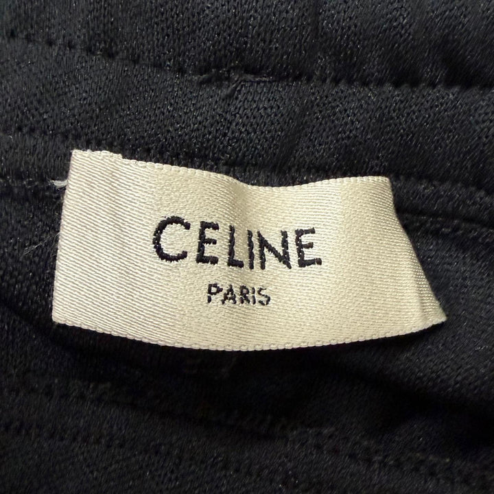 Great CELINE Pants Logo embroidery double-faced side stripe track jacket black