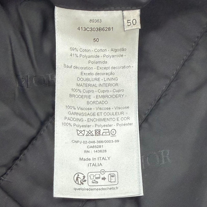 Great DIOR coat Back logo embroidery, hooded, padded, jacket IT 50 413C303B6281
