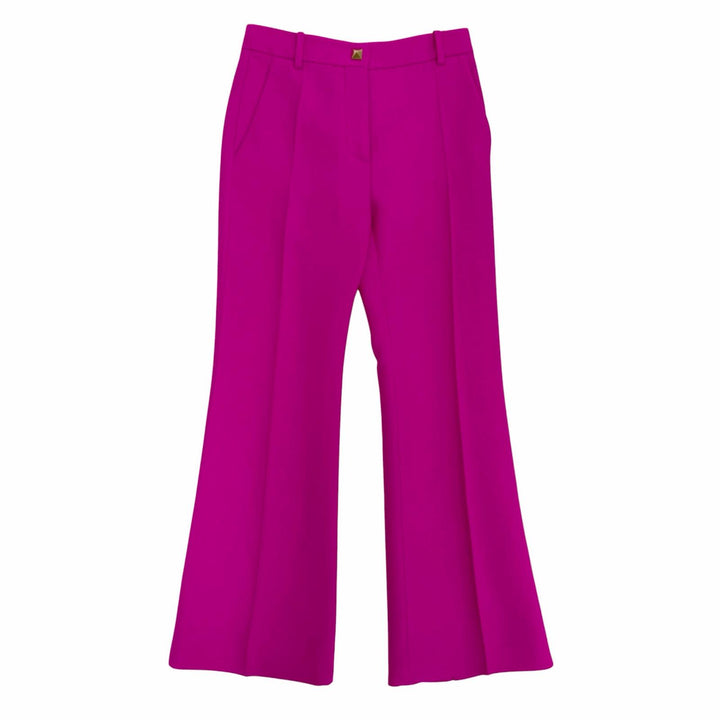 Excellent VALENTINO Rockstud Center-Pressed Flare Pants pink wool 36 2B3RB5601CF