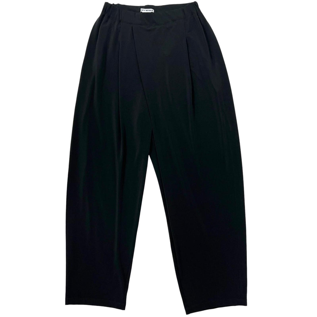 Excellent ISSEY MIYAKE Pants Tuck Wide black Triacetate Women 2 IM51JF725