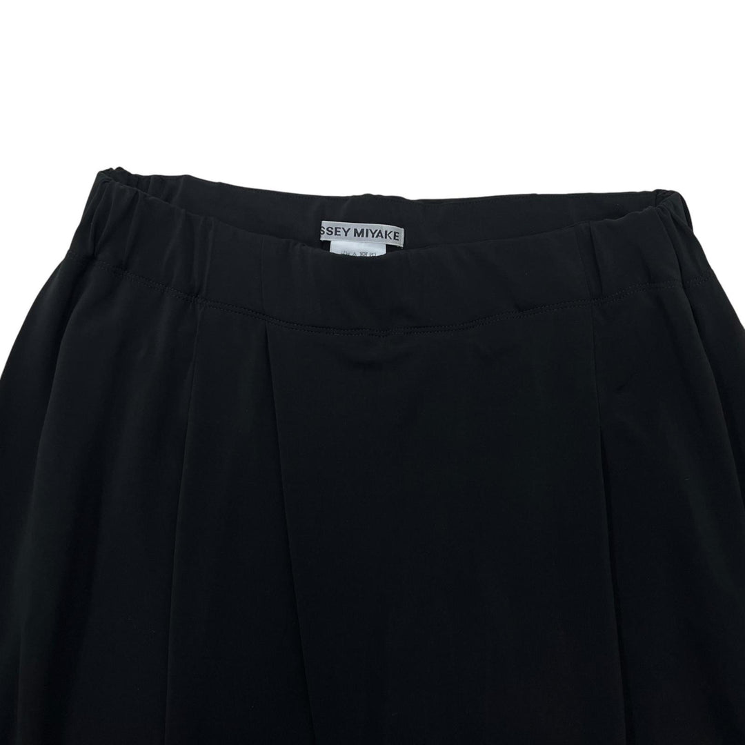 Excellent ISSEY MIYAKE Pants Tuck Wide black Triacetate Women 2 IM51JF725