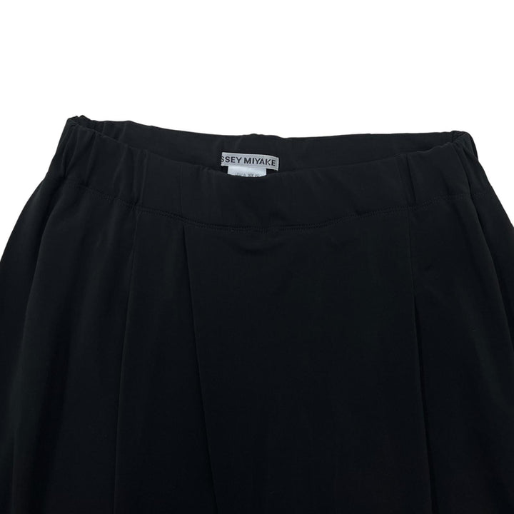 Excellent ISSEY MIYAKE Pants Tuck Wide black Triacetate Women 2 IM51JF725