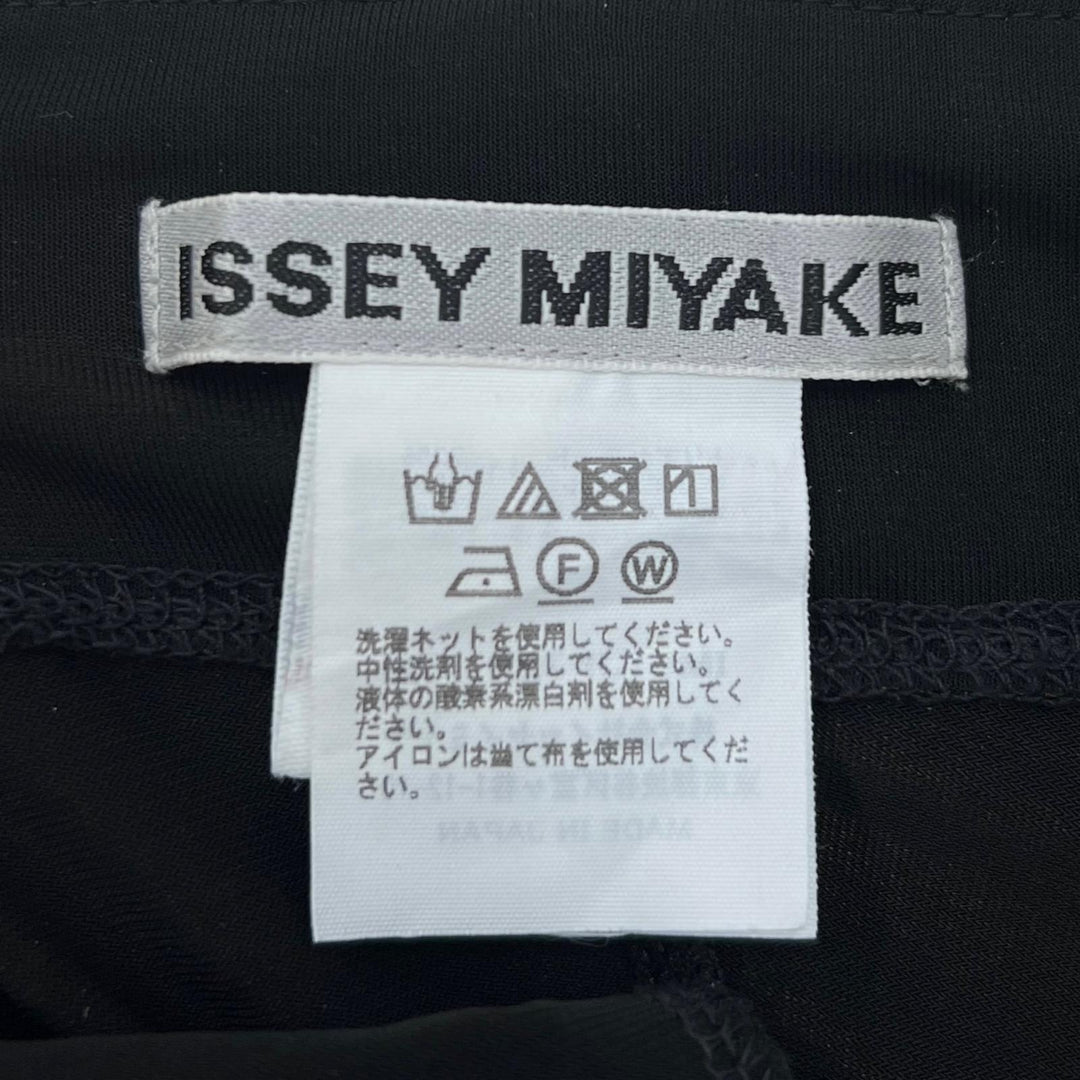 Excellent ISSEY MIYAKE Pants Tuck Wide black Triacetate Women 2 IM51JF725