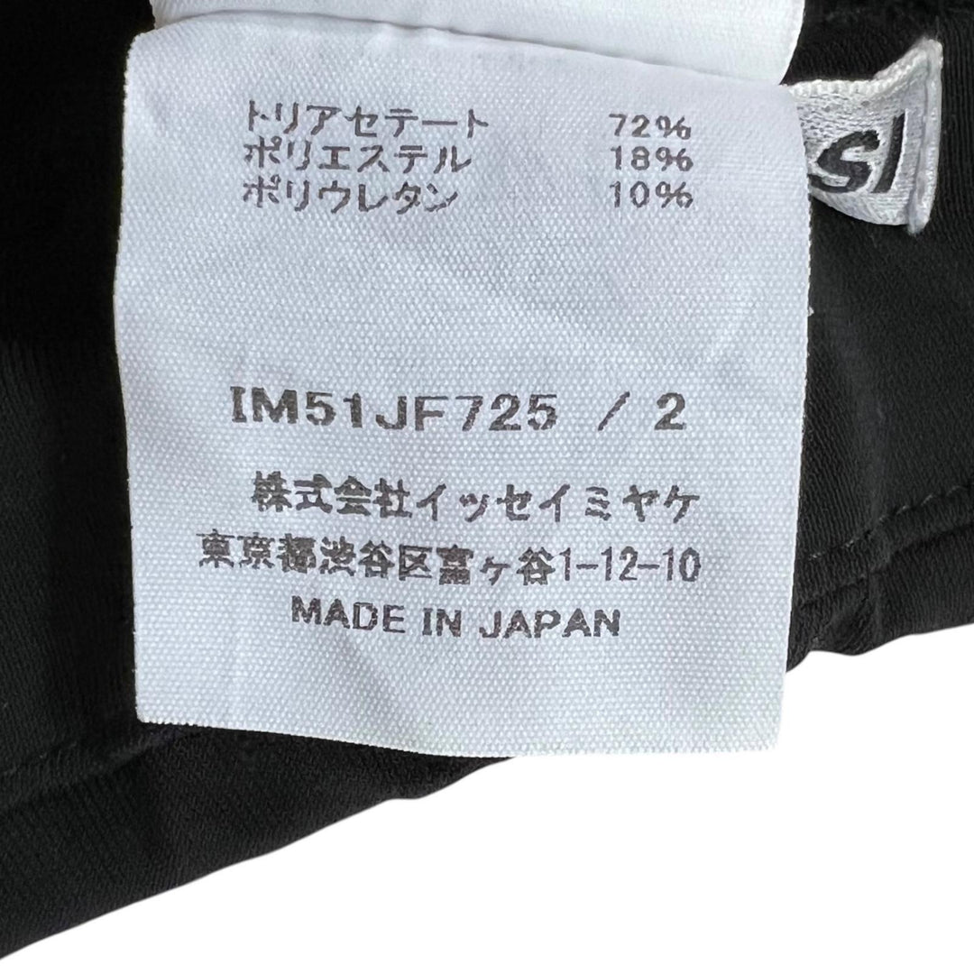 Excellent ISSEY MIYAKE Pants Tuck Wide black Triacetate Women 2 IM51JF725