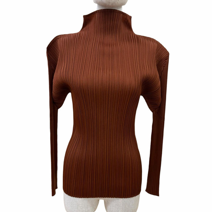 Excellent PLEATS PLEASE two-piece set Brown PP93-JK030/PP93-JK034/PP93-JF036