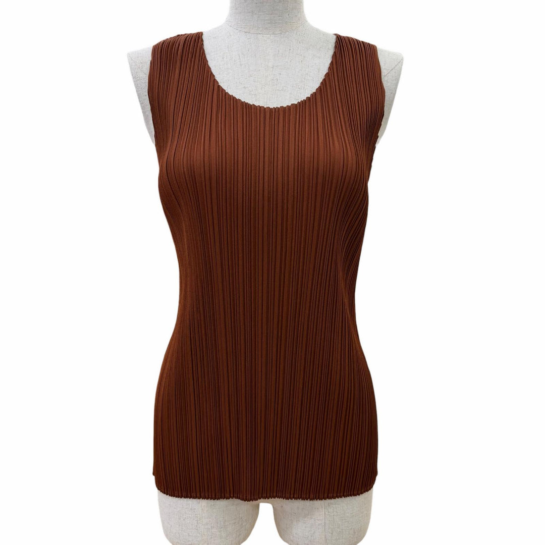 Excellent PLEATS PLEASE two-piece set Brown PP93-JK030/PP93-JK034/PP93-JF036