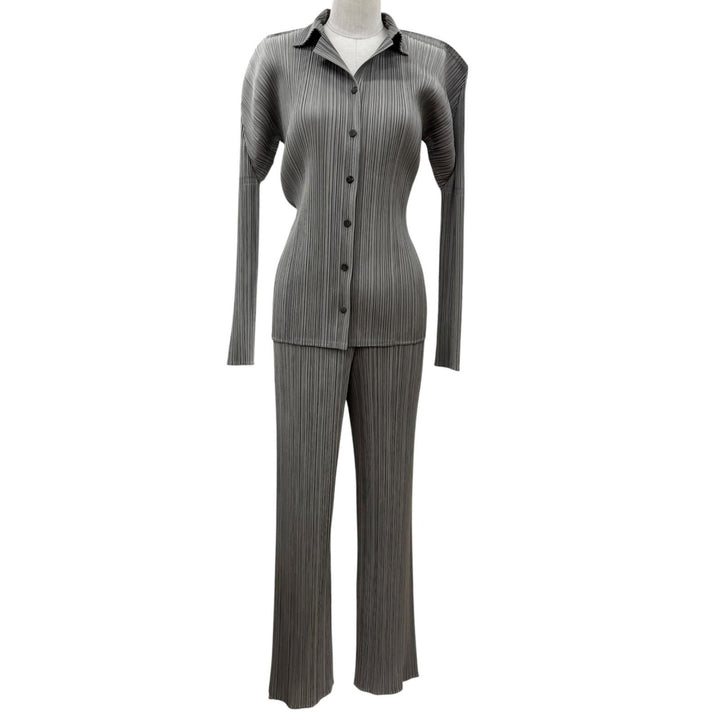 Excellent PLEATS PLEASE two-piece set tops khaki polyester Women PP04-JF643