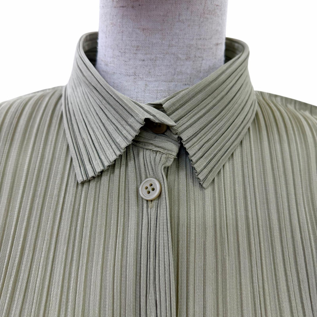 Excellent PLEATS PLEASE two-piece set green Women PP63-JJ301 PP03-JF404