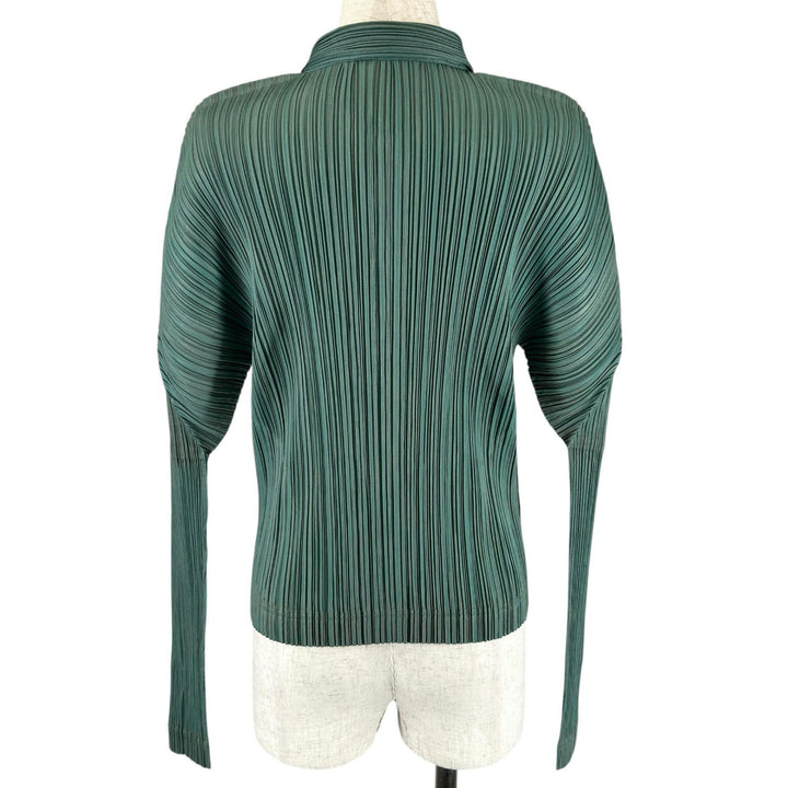 Excellent PLEATS PLEASE Jacket Zip up green polyester Women 3 PP14-JD572