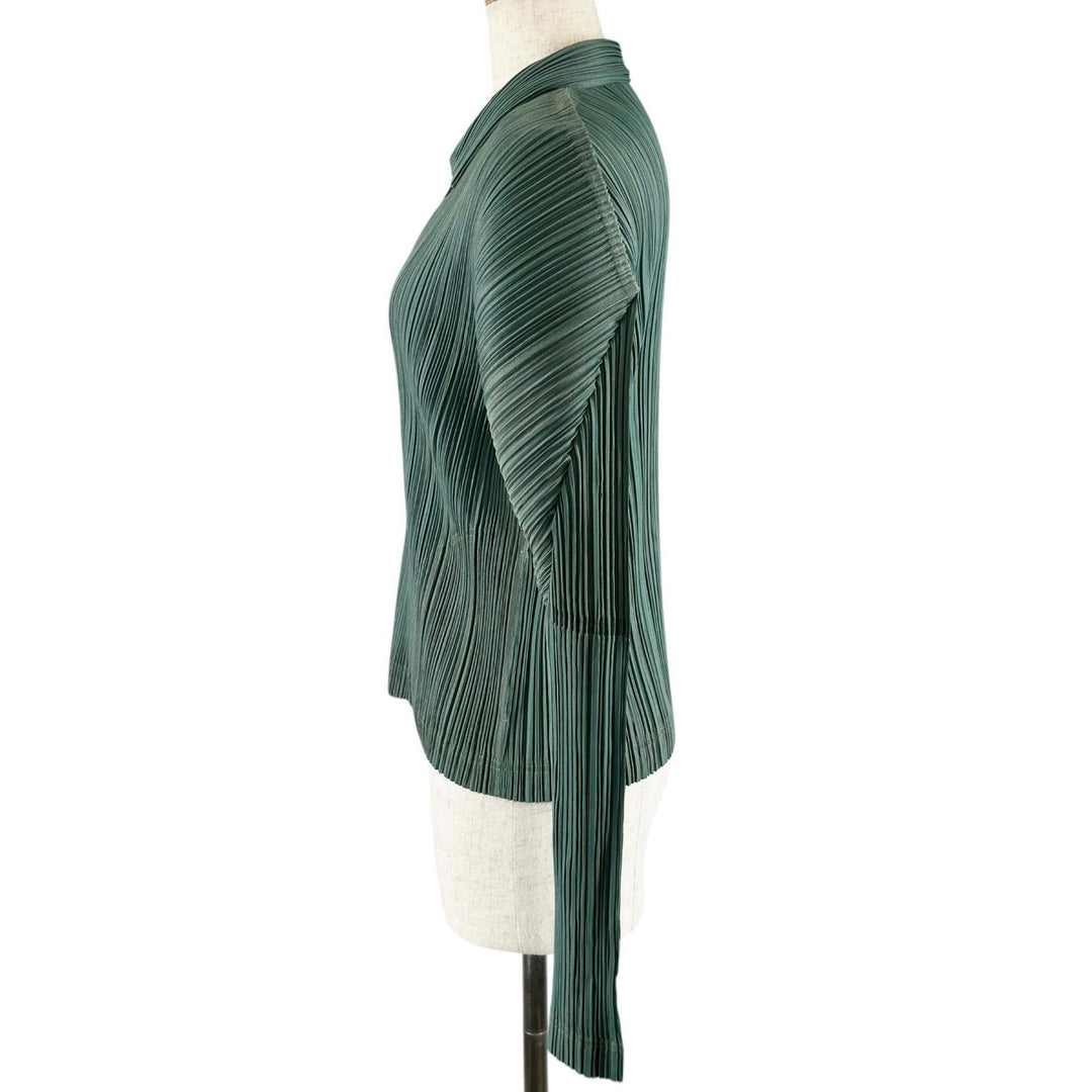 Excellent PLEATS PLEASE Jacket Zip up green polyester Women 3 PP14-JD572