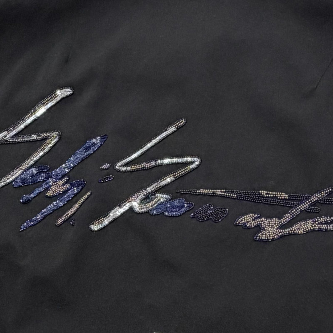 Excellent Yohji Yamamoto Blouson Sequin Logo Design Bomber Jacket 3 FV-J21-100