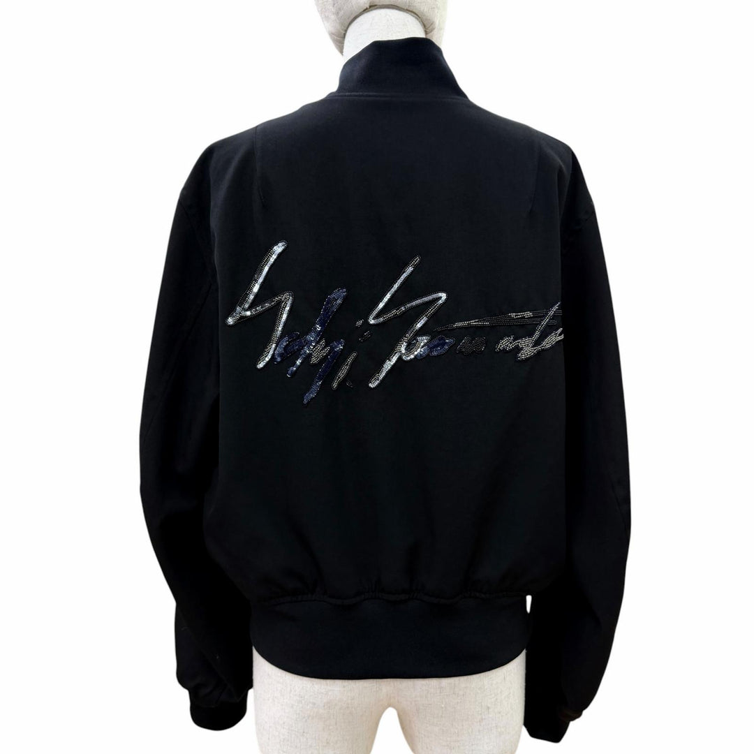 Excellent Yohji Yamamoto Blouson Sequin Logo Design Bomber Jacket 3 FV-J21-100